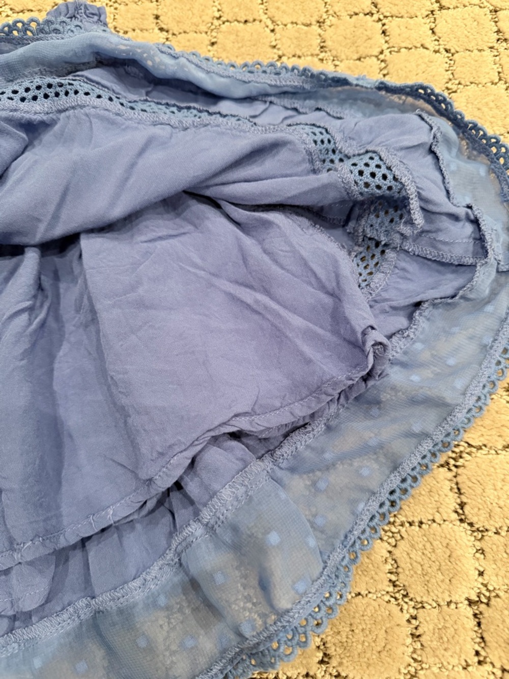 Katie J NYC Tween Blue Tiered Smocked Waist Skirt - Picture 8 of 13